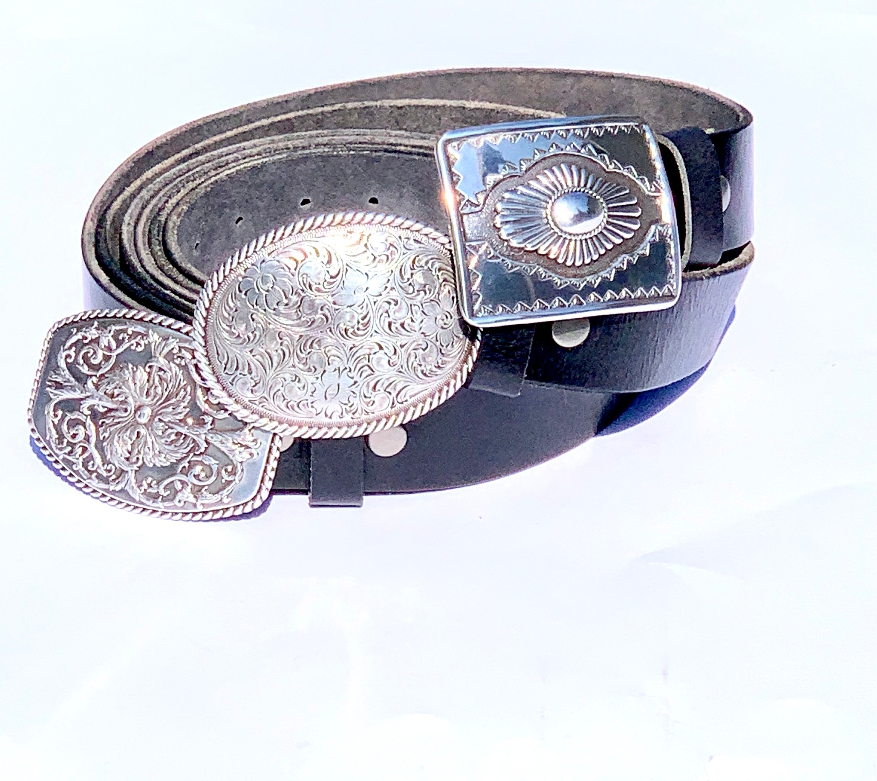 Engraved Silver Western Belt Buckle Interchangeable Buckle Etsy