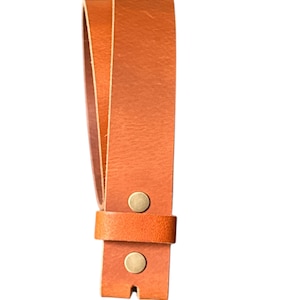 Tan Brown Full Grain Leather Belt Strap, 1.5 inch Wide, Interchangeable Snap Belt image 1