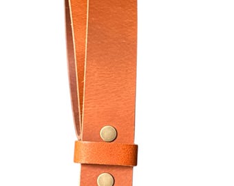 Tan Brown Full Grain Leather Belt Strap, 1.5 inch Wide, Interchangeable Snap Belt