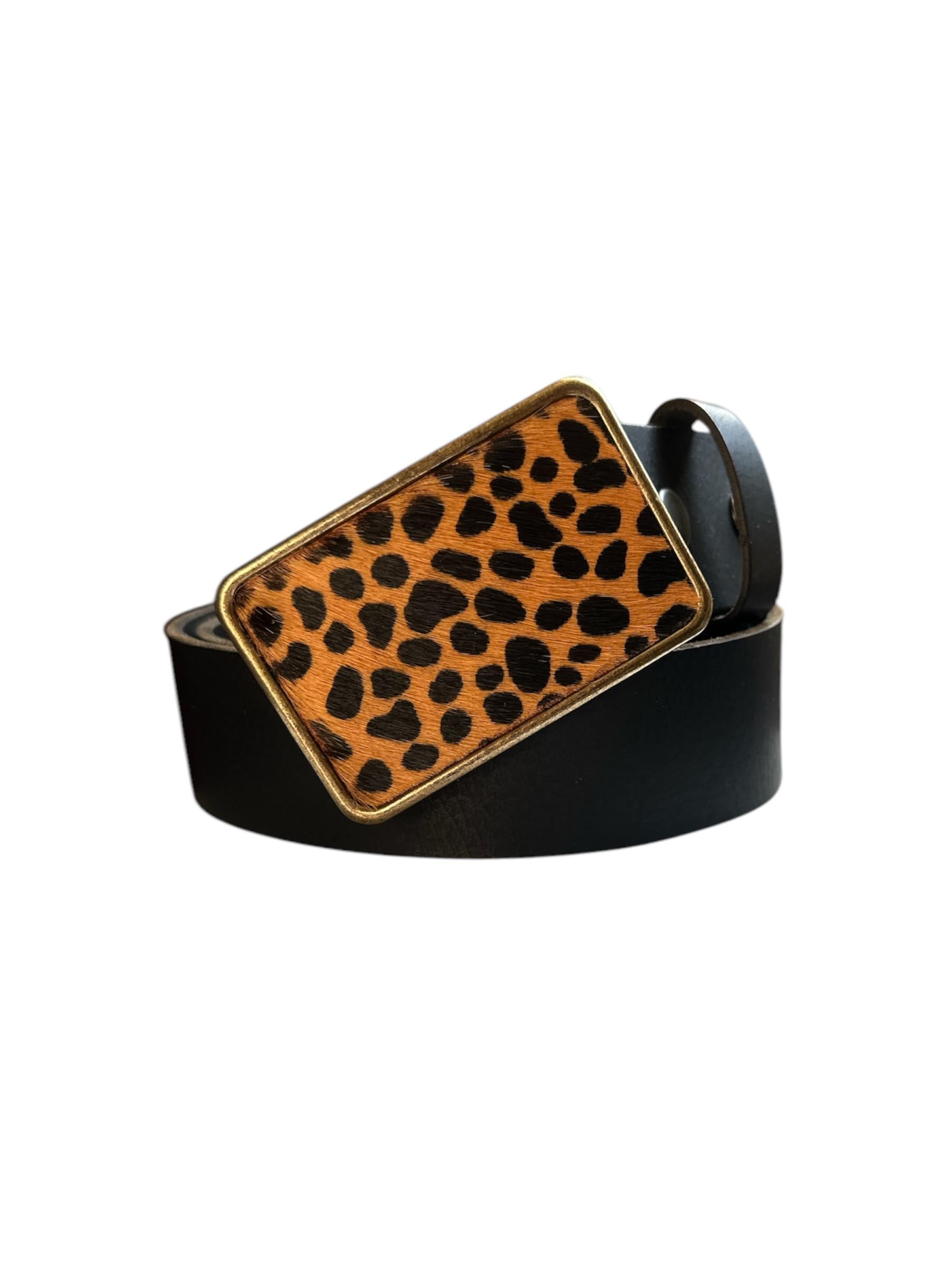 Love Strength Hair on Hide Cheetah Print Double Buckle Set Waist Belt Size Large Buy Leopard Print Belt Strap | Calf Hair 20 Mm | Capo Pelle main image 4