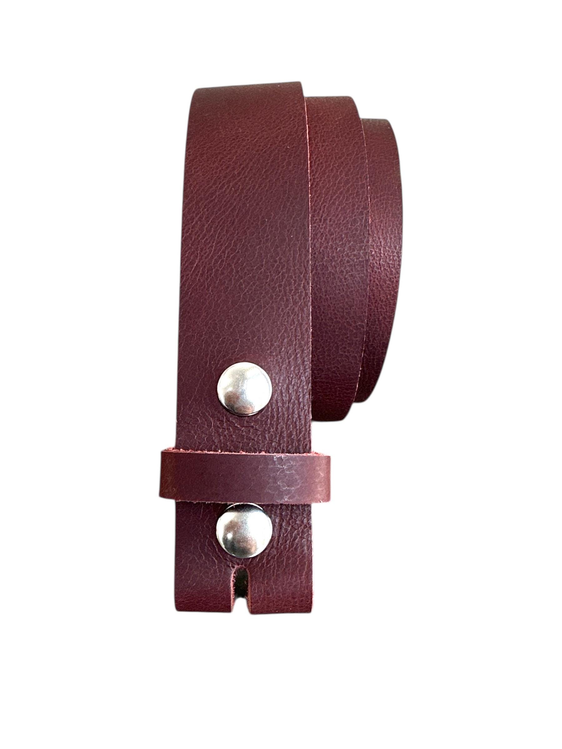 Burgundy Full Grain Leather Interchangeable Belt: Snap Buckle - Etsy