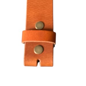 Tan Brown Full Grain Leather Belt Strap, 1.5 inch Wide, Interchangeable Snap Belt image 3