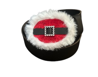 Santa Belt Buckle: Antique Silver Holiday Costume Accessory
