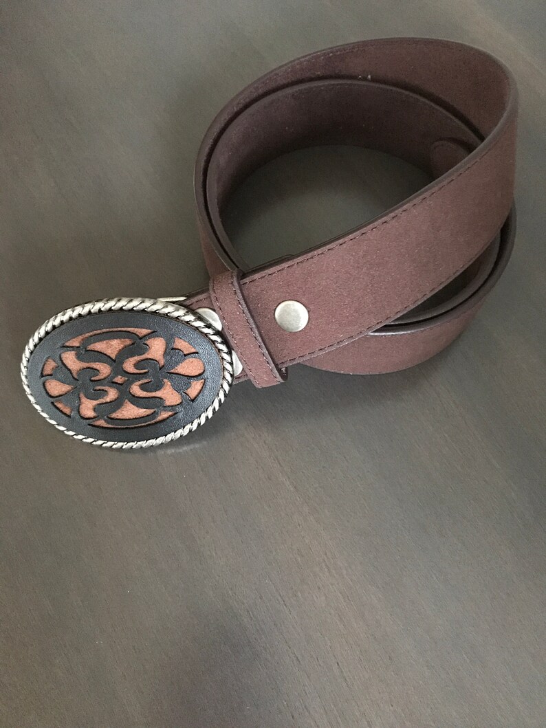 Custom Gray Suede Interchangeable Belt buckle Oval Antique Etsy