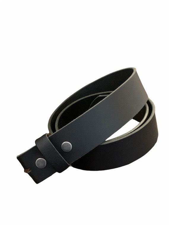 Black Full-grain Leather Belt Interchangeable Snap Belt - Etsy