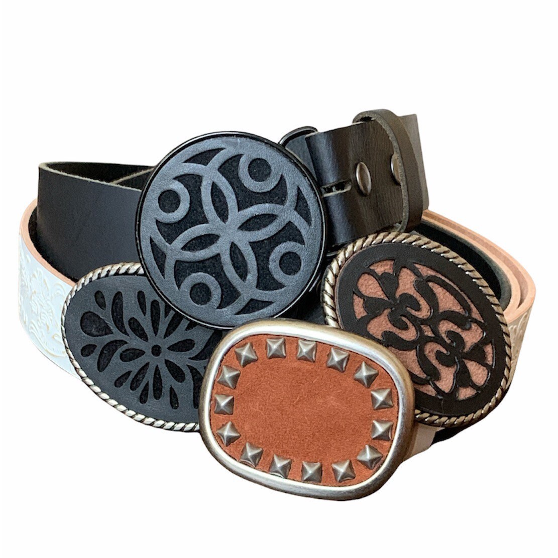 Black Leather Belt Buckle for Interchangeable Belt Ladies Etsy