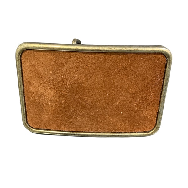 Brown Suede Belt buckle, Interchangeable Snap Belt Buckle, Buckle for Women, Gift for Her, Rectangular Buckle