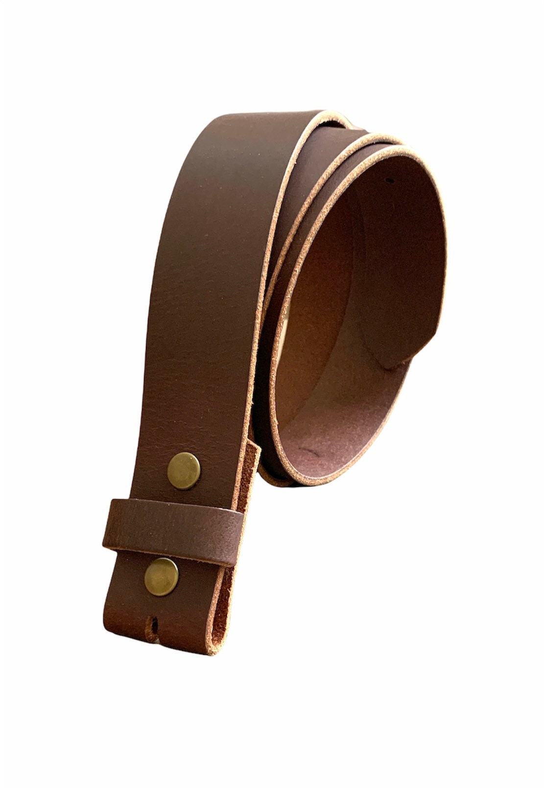 Brown Full Grain Leather Belt Interchangeable Snap Belt 11/2 Etsy
