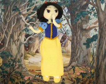 Fairytale Princess Snow White Inspired Crochet Amigurumi Doll Pattern