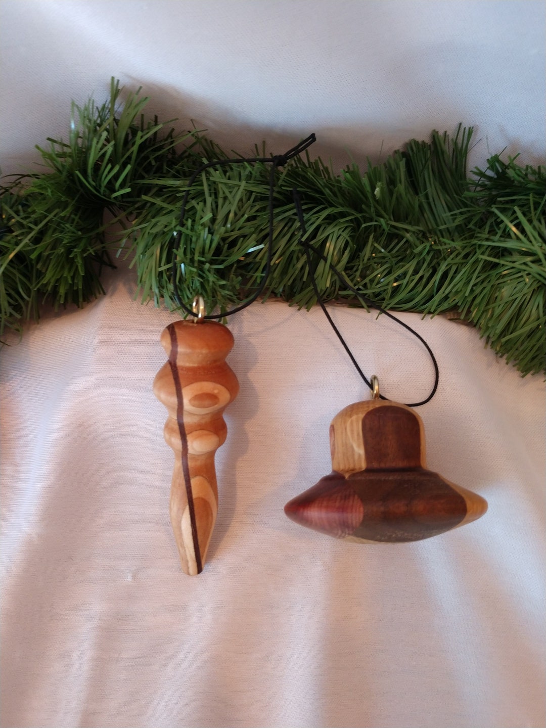 Set of Wood Ornament Handmade Wooden Christmas Tree Ornament Wood