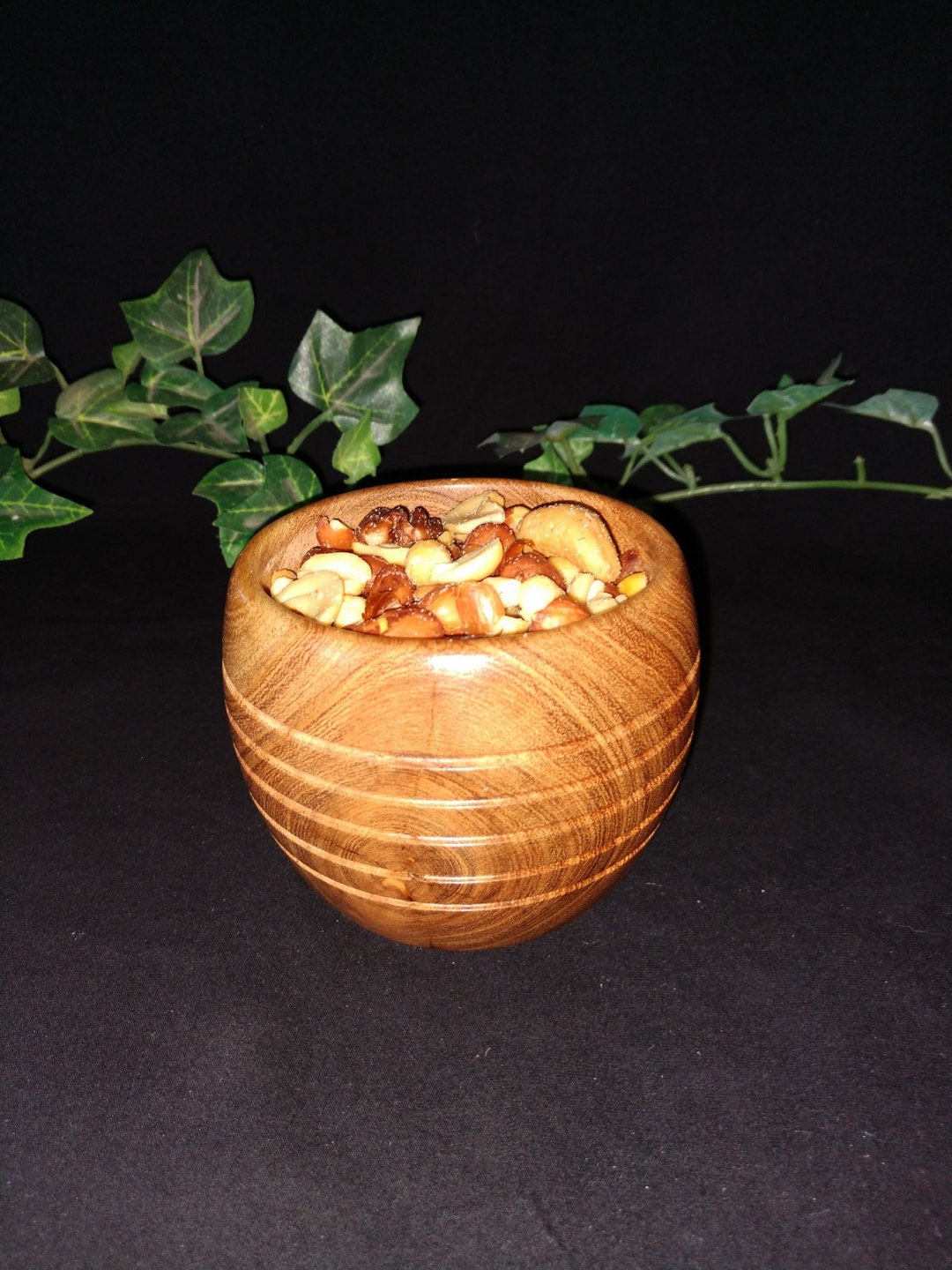 Handcrafted Wood Bowl Candle Holder Candy Dish Nut Dish Trinket Dish