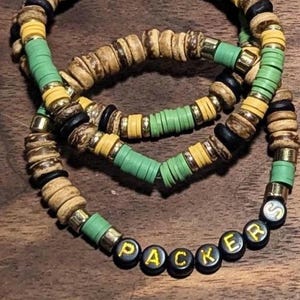NFL Stack Bracelet//Boho Stretch Bracelet//Bangle// Team Spirit//Stacked Stretch Bracelet// Football Bracelet// Sport Jewelry//GameDay//