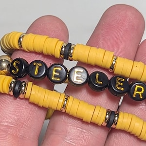 NFL Stack Bracelet//Boho Stretch Bracelet//Bangle// Team Spirit//Stacked Stretch Bracelet// Football Bracelet// Sport Jewelry//GameDay//