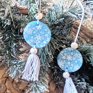 Boho Clay Tassel Christmas Ornaments, Snowflake