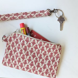 Bolso rojo bohemio y natural/Cartera/Bolso de muñeca/Bolso de maquillaje/Bolso con cremallera/Bolso para llevar/