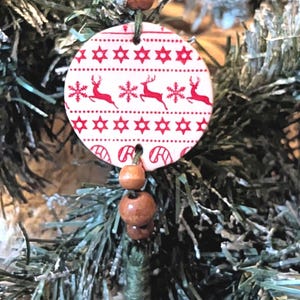 Boho Clay Tassel Christmas Ornaments, Reindeer