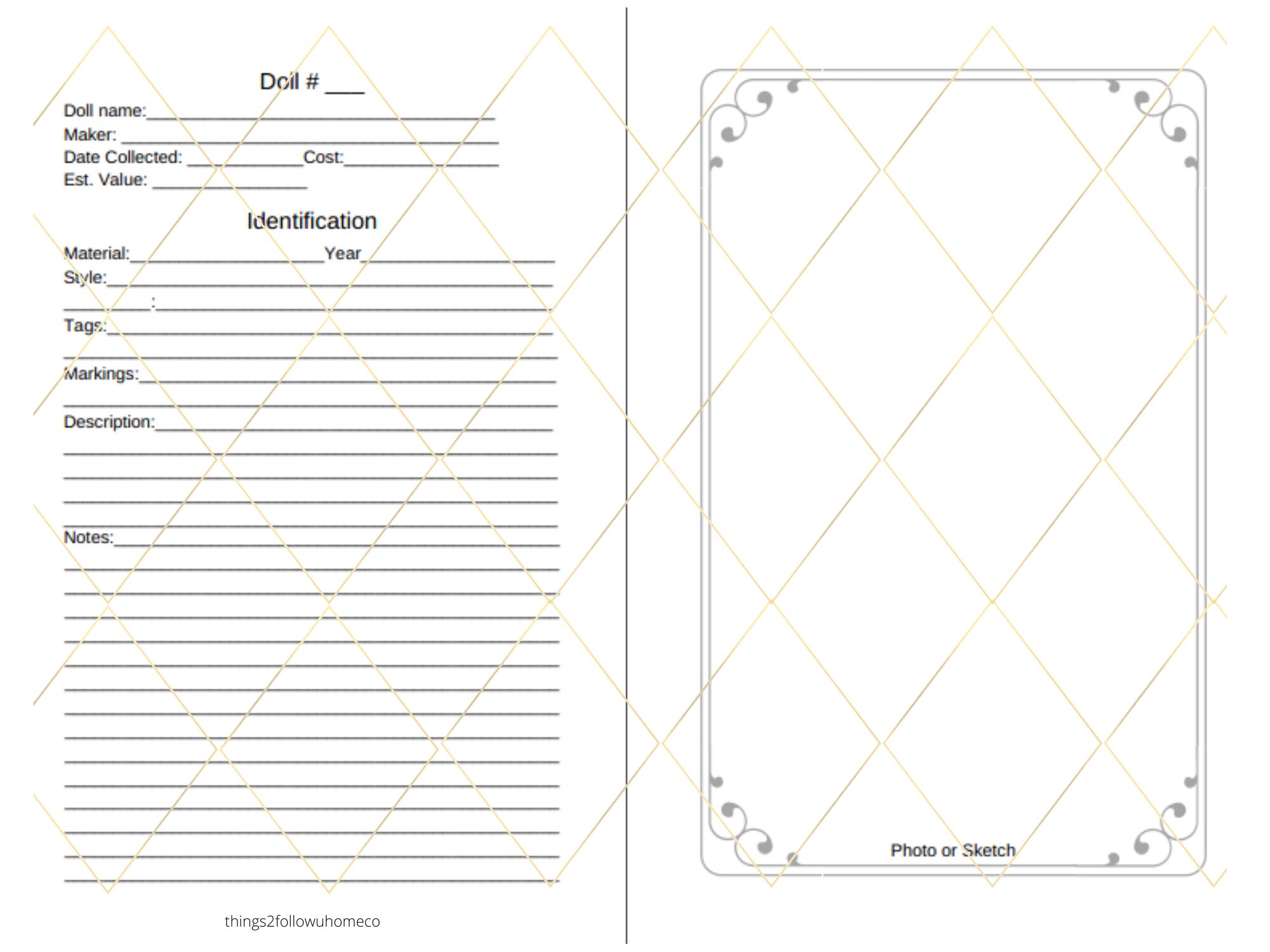 Journal,doll Collection Diary, PDF, Collection Planner, Doll Collector ...