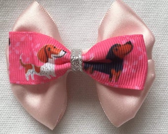 UK Seller Girls Handmade 4pk Baby//Toddler Glitter Hair Bow Clips Glitter Pink