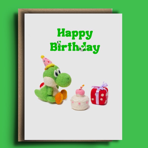 Yoshi Birthday Card for Nintendo Fans Yoshi Lover Birthday Card For Gamer For Best Friend For him for her
