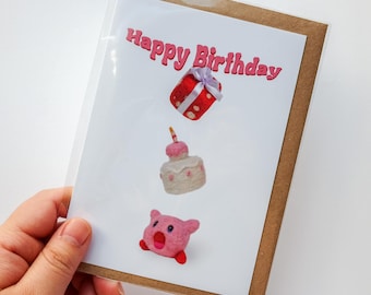 Kirby Birthday Card for Nintendo Kirby Lover Birthday Card For Gamer For Best Friend For him for her