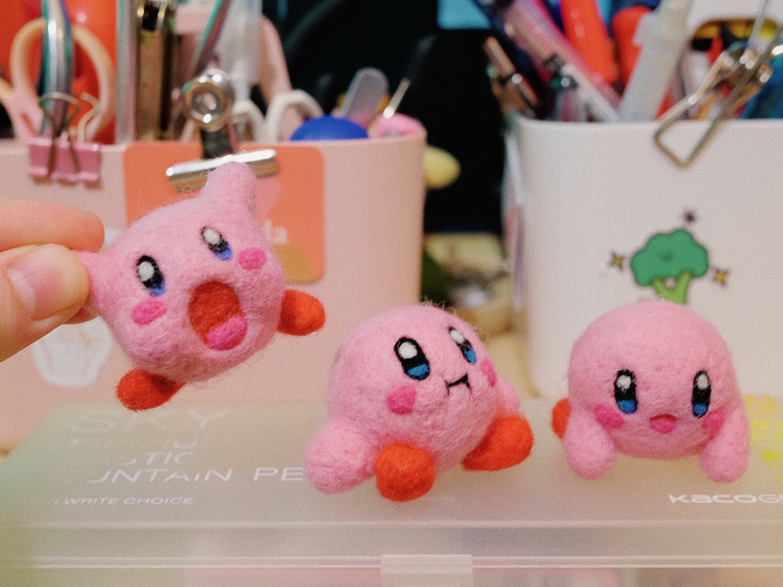 Handcrafted Needle Felted Kirby Adorable Soft Wool Sculpture Etsy