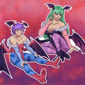 Darkstalkers Morrigan and Lilith stickers