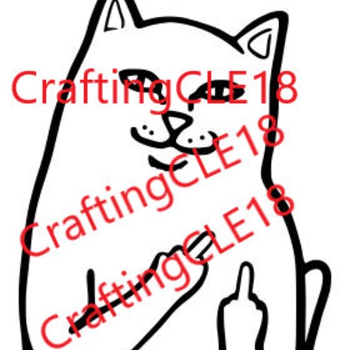 Cat Flipping off SVG Instant Download 