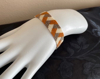 Geometric Block Design / Gift for Her / Peyote Stitched Handmade Bracelet