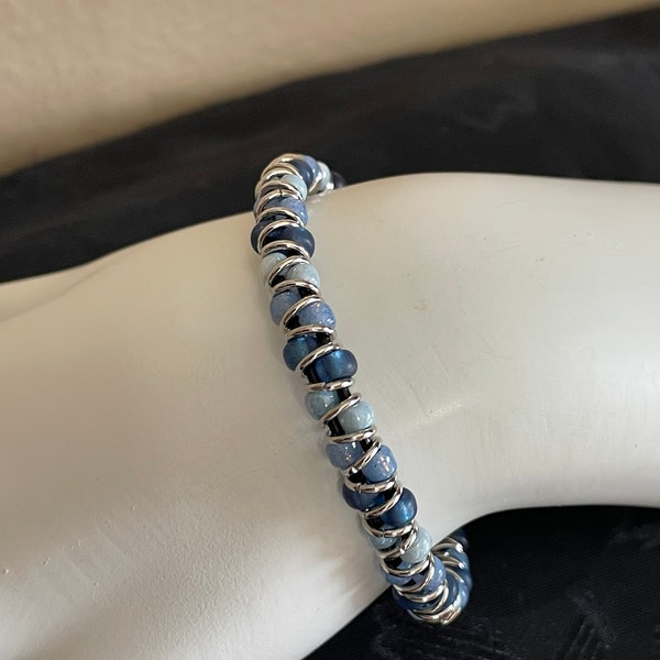 Blue Wrap Bracelet Etsy