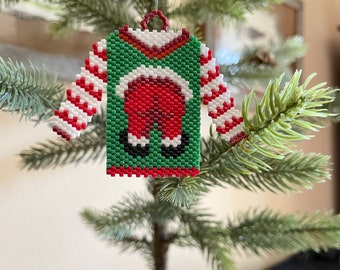 Santa’s Butt Beaded Sweater Ornament