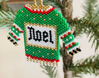 Noel Beaded Sweater Ornament