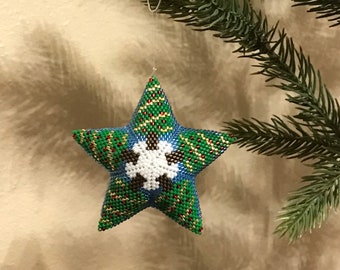 Bead Woven 3D Star For Christmas Tree