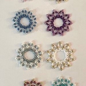 Handmade Beaded Snowflake Ornaments: Colorful Christmas Tree Decorations