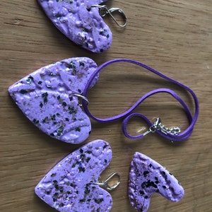 Schmuck 3-Stück-Ohrringe Ohrringe Ring Polymer-Teig Fimo Violett Bild 1