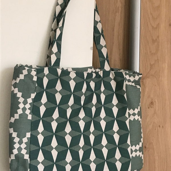 Canvas Besace shoulder bag Green patterns