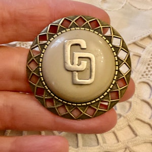 HAUTE COUTURE PARIS Rare Great Brooch Pins - Monogram cd Luxury Accessory - Famous Brand - Paris- Fashion Vintage from France