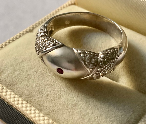 NATURAL RUBY STERLING Solitaire Large Vintage Rin… - image 4