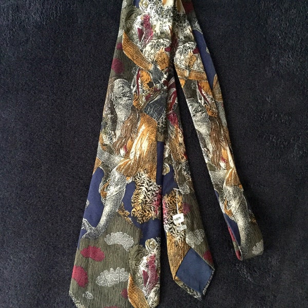 BRICE D'ALBAN Paris Silk Vintage Tie- Authentic Luxury Accessory - Pure Silk- Haute Couture - From France
