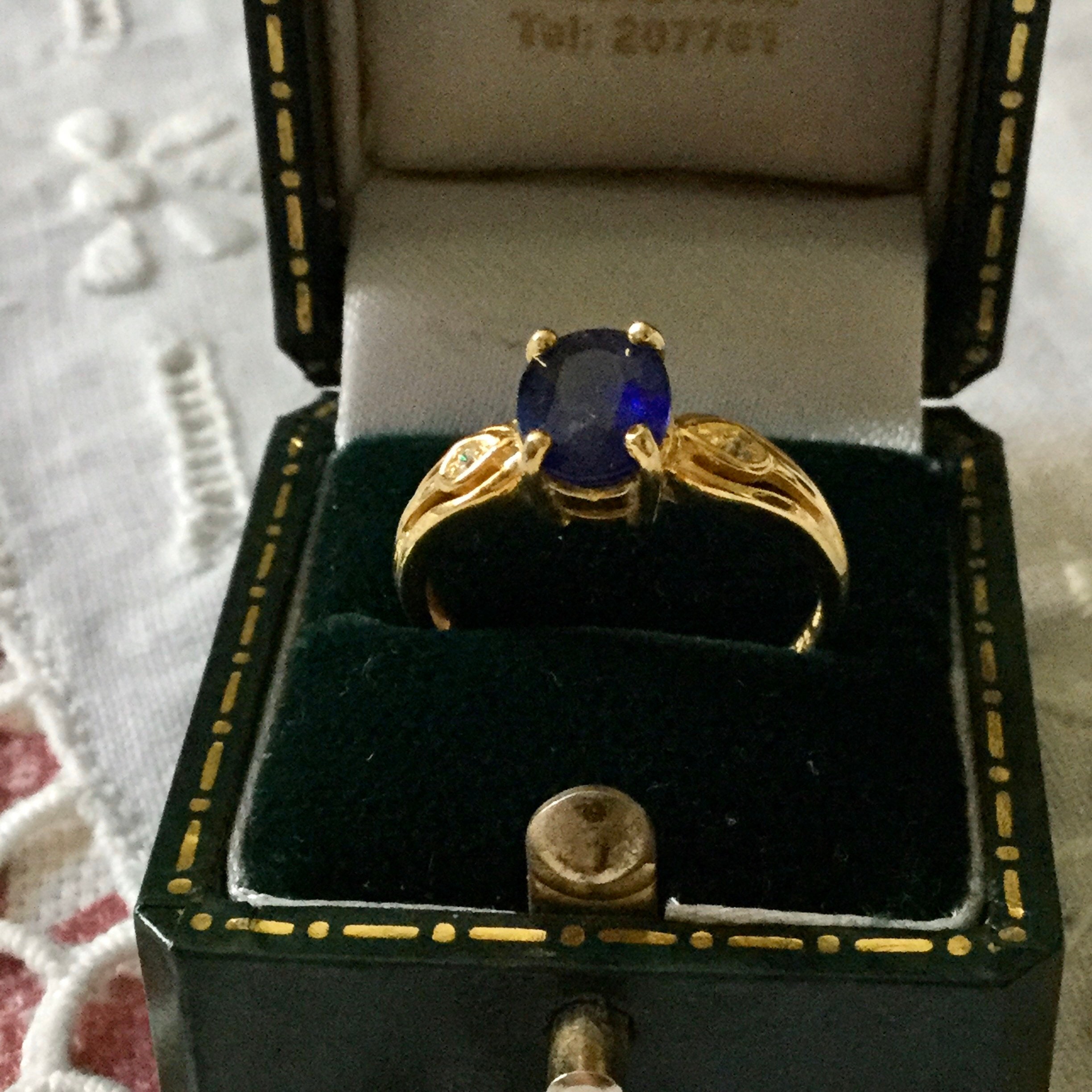 NATURAL BLUE SAPPHIRE 14K Gold / Sterling Vintage Ring Very | Etsy