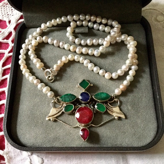 UNIQUE VINTAGE DESIGNER Emerald, Ruby, Sapphire, … - image 3