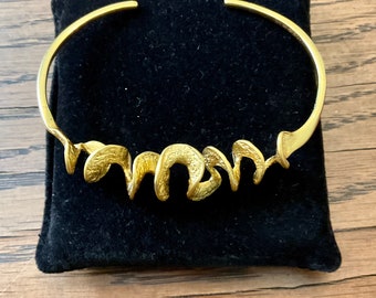 DESIGN GOLD/STERLING Vintage Bracelet - Nice Design Jewel- Vermeil - Bangle- Unique Vintage  Designer- from France