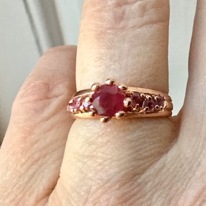 GENUINE RUBY GOLD & Sterling Vintage Ring- Splendid Nice Luxury Vintage- Natural  Ruby Ring- Vintage from France