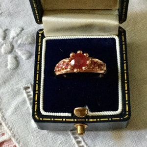 GENUINE RUBY GOLD & Sterling Vintage Ring- Splendid Nice Luxury Vintage- Natural  Ruby Ring- Vintage from France