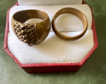 Vintage Sterling Silver French Love Band Ring, UK Size O1/2 Vintage Sterling Silver French Love Band Ring, UK Size O1/2