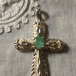 Pendentif Croix Vintage Ornée - Style Fantaisie - Occasion - Fabriqué En France