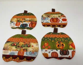 Oversized Fall Pumpkin Coasters