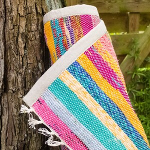 Extra padded Yoga and Meditation Mat, Cotton and Upcycled bild 2