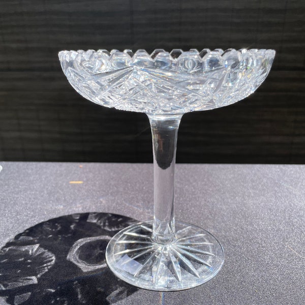 ABP cut glass/crystal compote