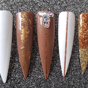 Press on nails | With gems, glitter, foils | Stiletto Shape | More Shapes available