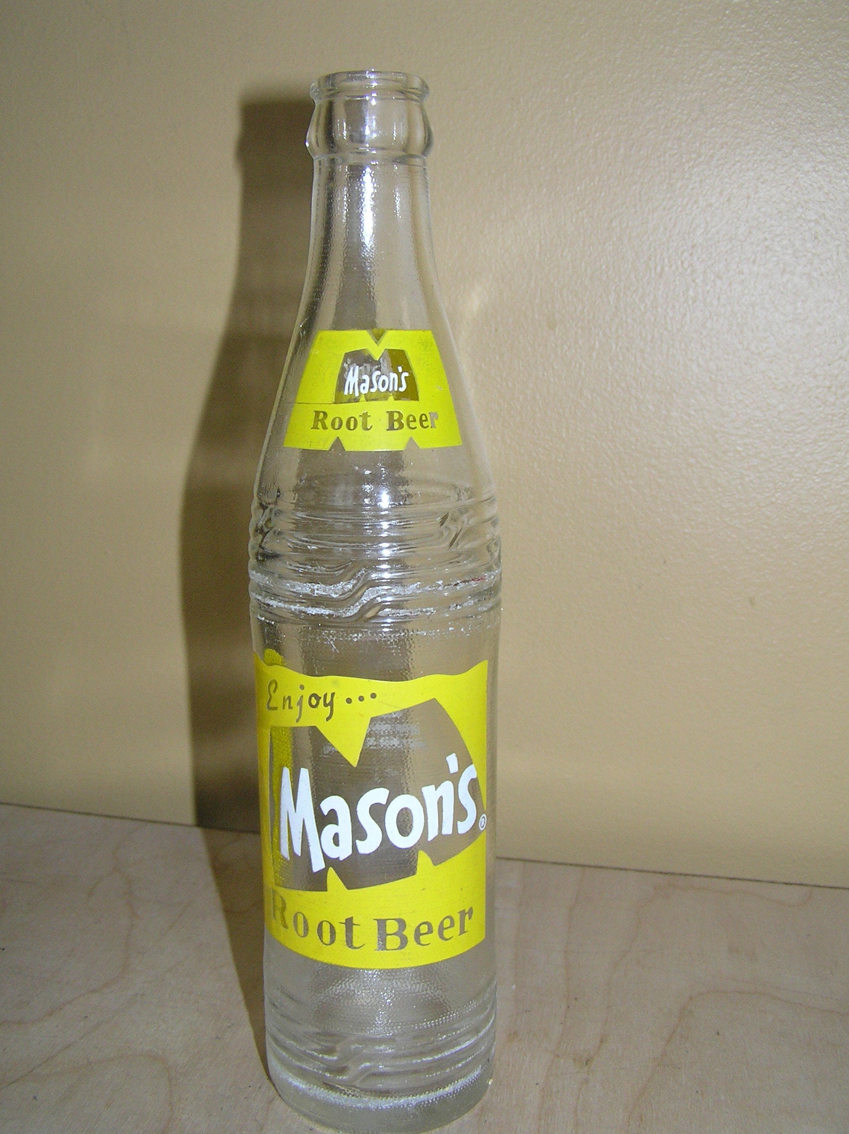 Vintage Mason's Old Fashioned Root Beer Glass Bottle 1950s
